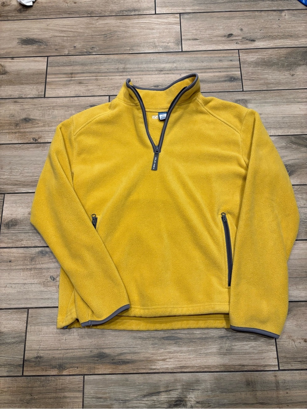 Vintage Old Navy Clothing Co Yellow Fleece 1/4 Zip Pullover Jacket Size Small